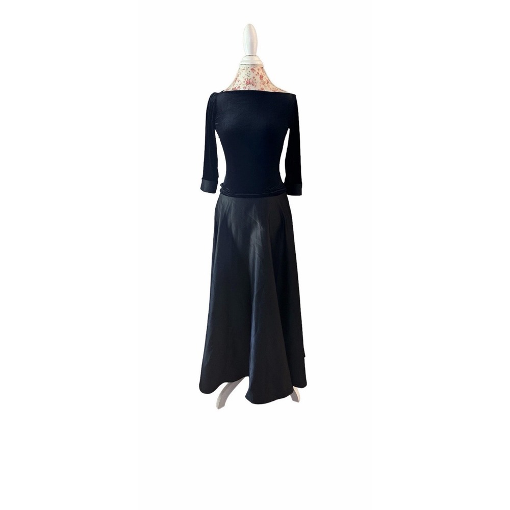 Tadashi Dress Black Velvet & Satin Vintage Neiman Marcus Avant Garde Size 4
